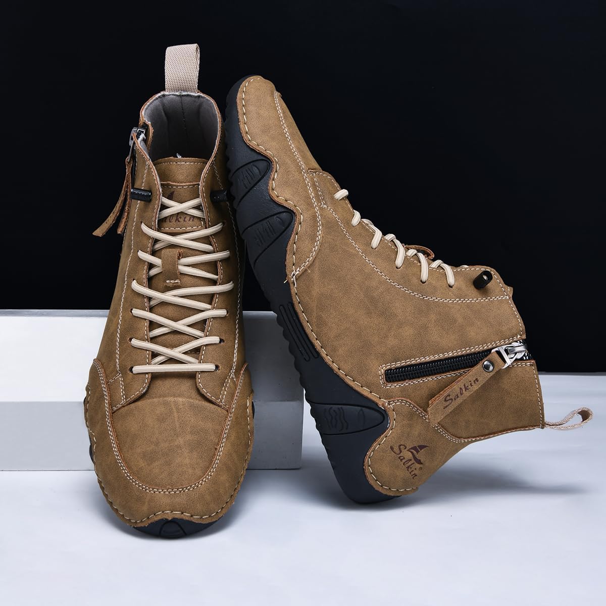 Chelsea Boots Mens Leather Shoes For Men High Top Sneakers Casual Handmade Work Men's Size Man Shoe