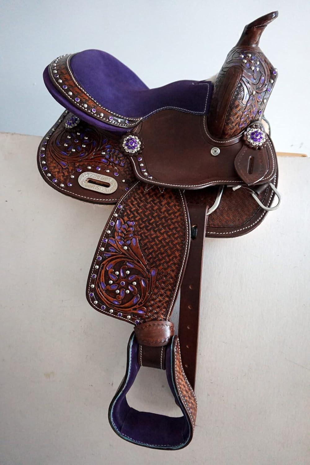 8" inches Seat Children Miniature Pony Kids Horse Saddle Western Equestrian Trail Premium Leather for Horse Riding and Best Horse Rider Pony Kids Miniature 8" inch Horse Saddle, LP122