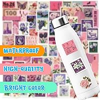 Vista 4 de 100 PCS Vintage Pink&Purple Stickers, Aesthetic Sticker for Journaling Scrapbook Water Bottles, Waterproof Vinyl Coquette Art Decals for Bullet