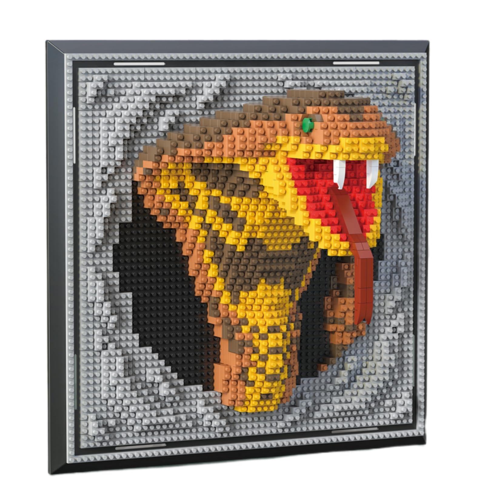 Animal Micro Mini Building Blocks Viper Snake Set, 2097 PCS 3D Reptile Wall Art Framed Bricks Kit, Home Desktop & Wall Mountable Decor, Gift for Adults Teenager — image 1