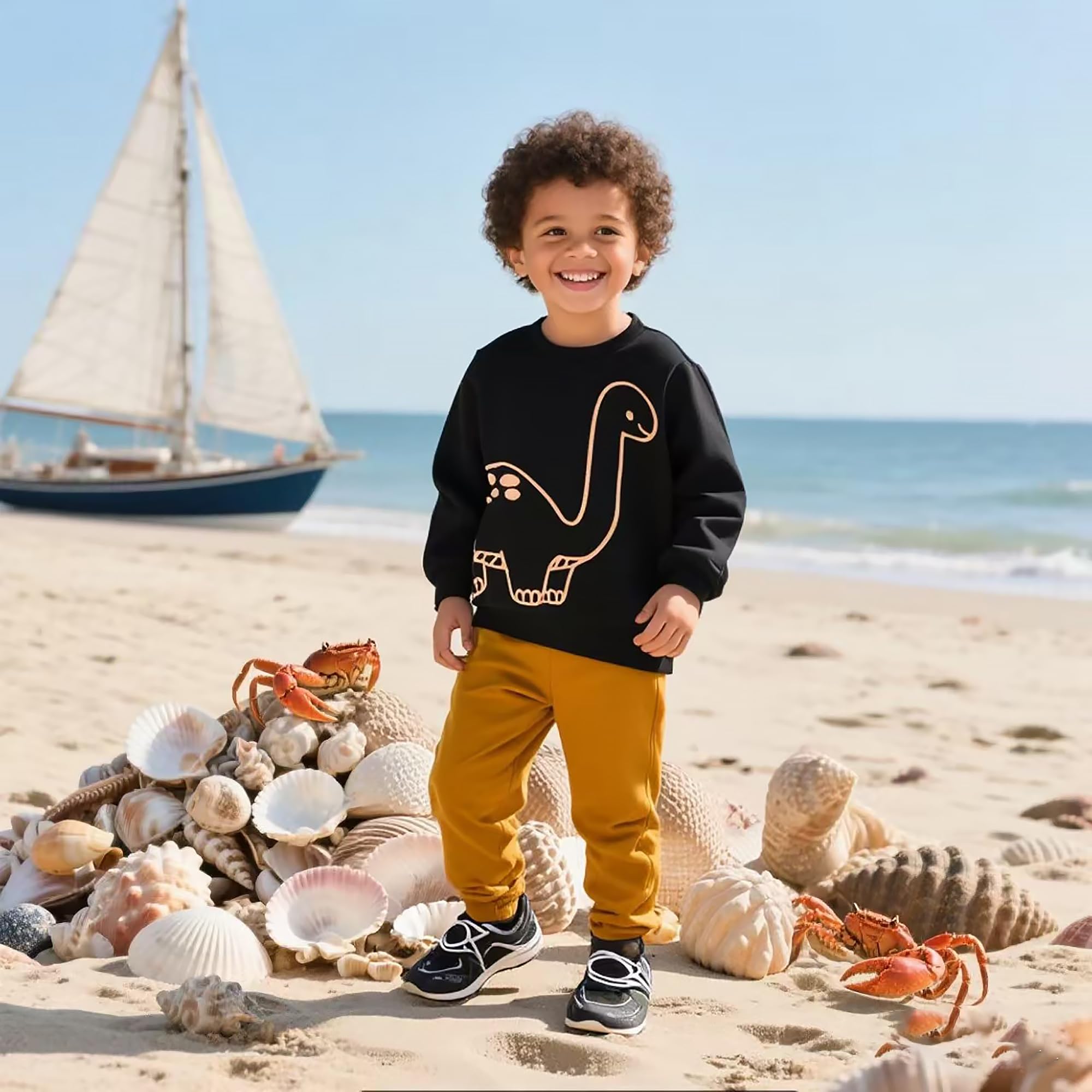 Jungen Bekleidungsset Kleinkinder Langarm Sweatshirt und Hose Dinosaurier Tier Raum Winter Herbst 2-teiliges Baumwolle Outfits Set 1-7 Jahre 92 98 104 110 116 122