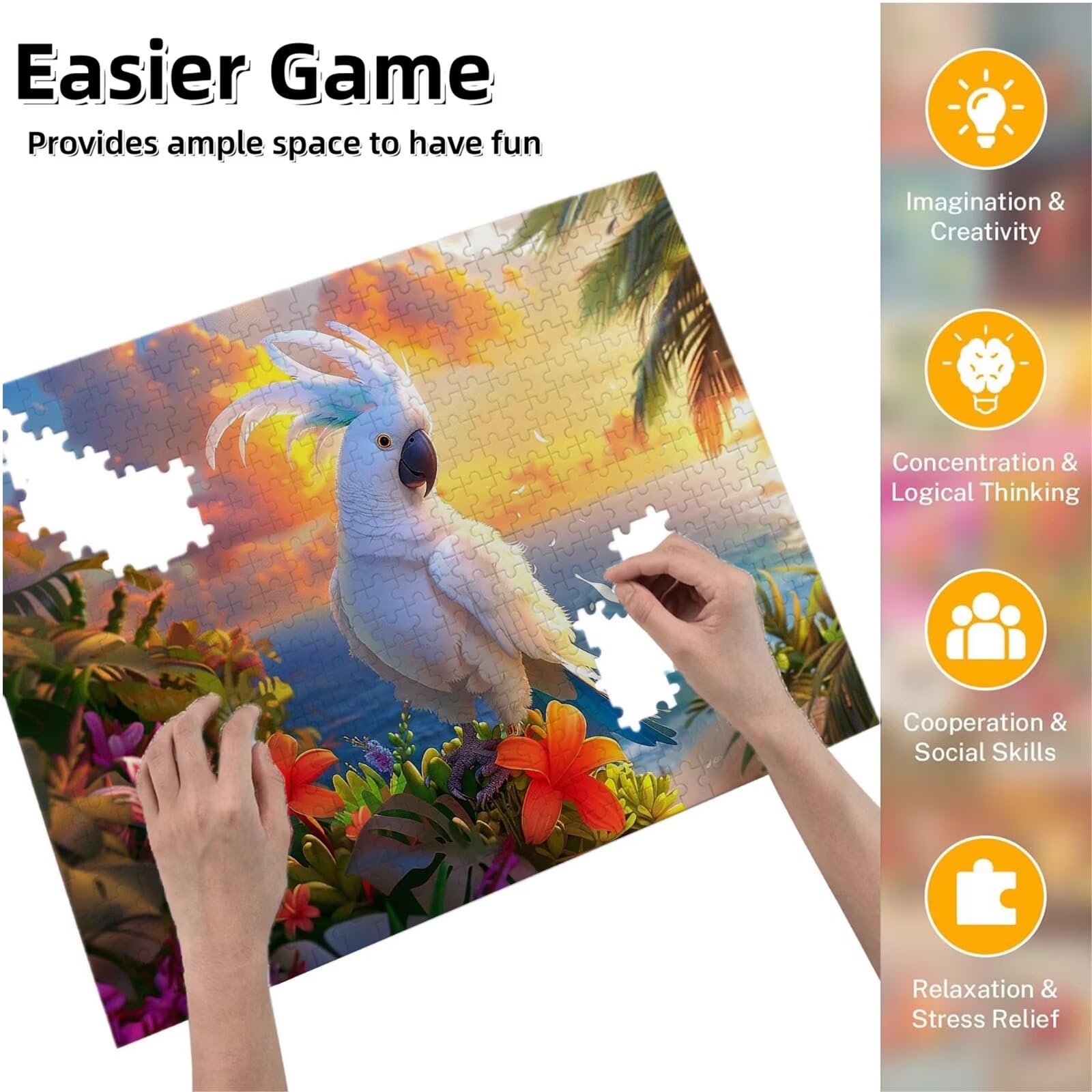 Puzzle dla dorosłych, 6000 sztuk, trudne drewniane puzzle, gra, gra logiczna, gra ręczna, dekoracja rodzinna, kreatywna rozrywka, prezent 105 x 179 cm zwierzę papuga 1 K0F-405