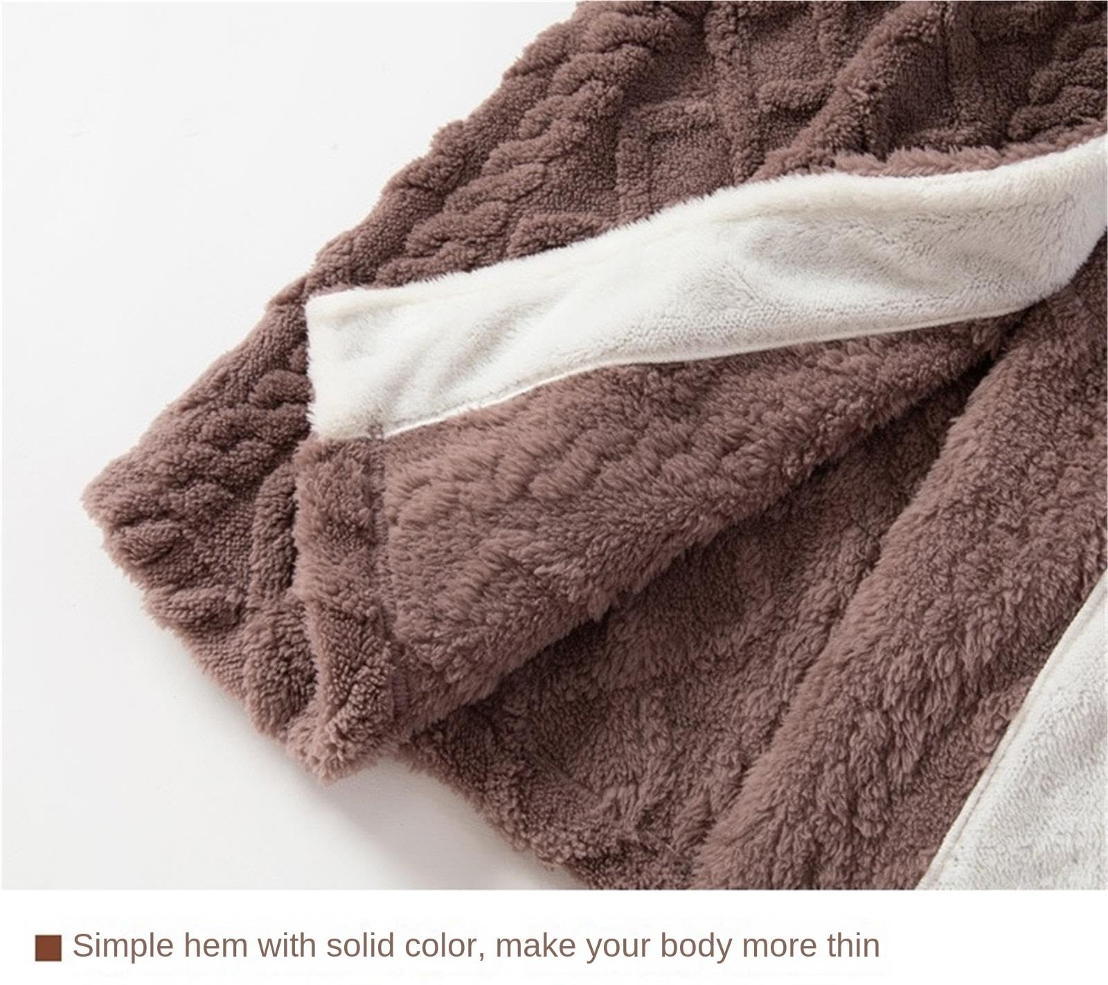 Bata de Casa Bata Gruesa De Forro Polar, Baño Larga Felpa Con Bolsillos, Albornoces Suaves Y Cálidos, Unisex Bathrobe