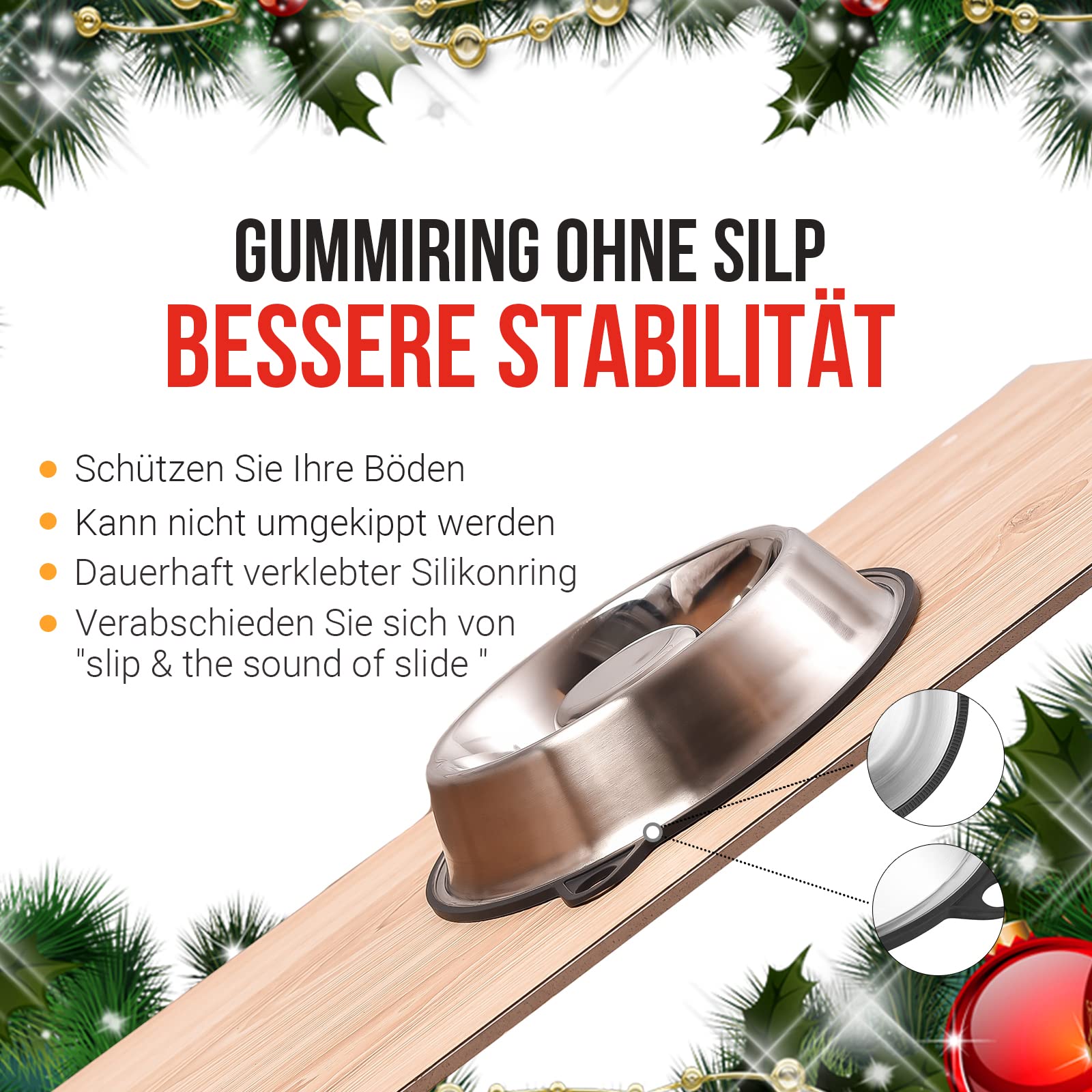 PEGGY11 Edelstahl Slow Feeder Hundenapf – Rutschfester Anti-Schling-Napf Mit Silikonboden