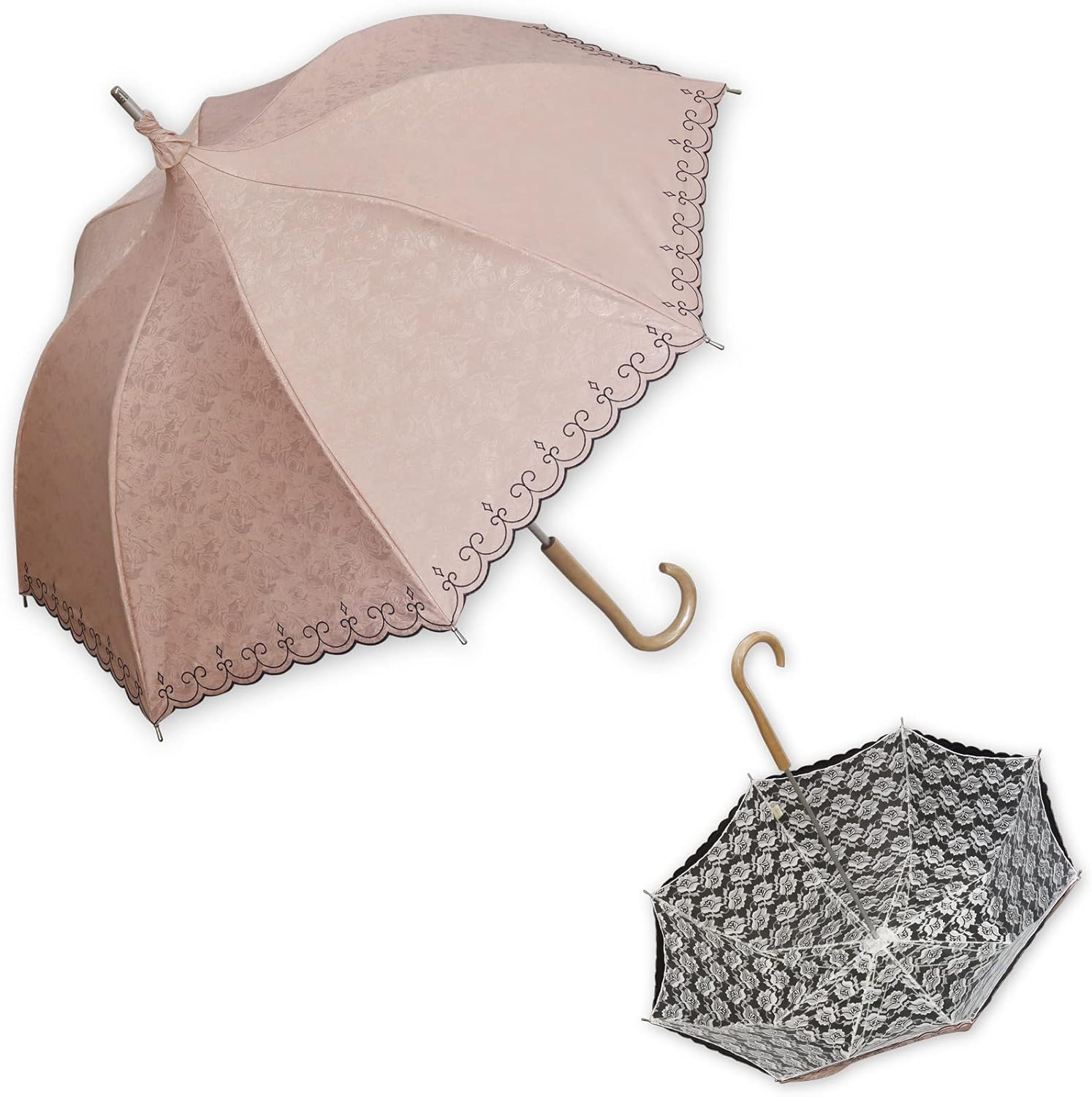 踊り衣裳 稽古用絹傘 継ぎ柄 透印 ピンク 二本継ぎ 取り寄せ商品 日本