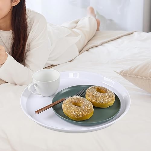 Miniatura 5 de Bandejas redondas de plástico para servir, bandejas redondas de comida rápida, 6 paquetes