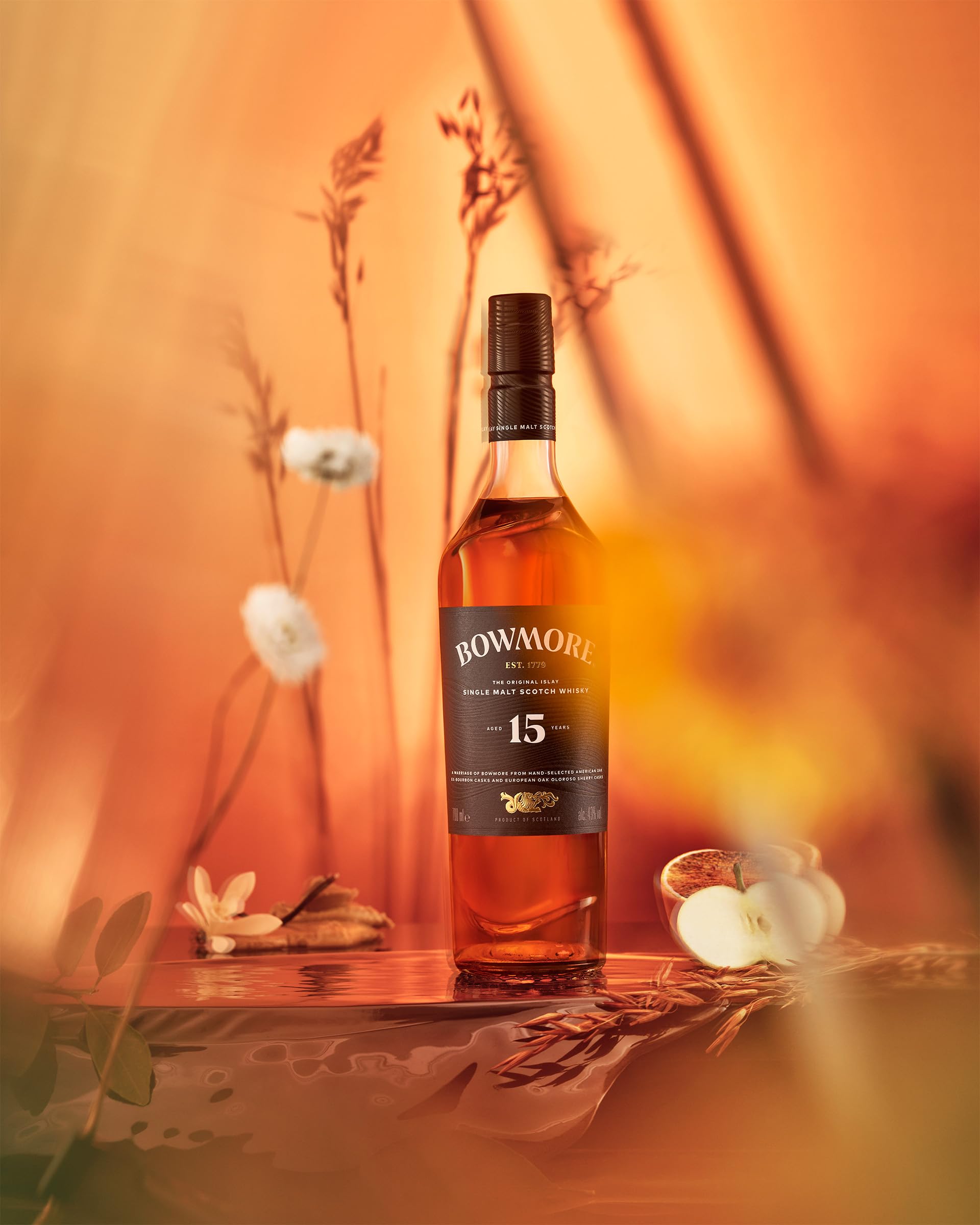 Bowmore 15 Jahre | Islay Single Malt Scotch Whisky | mit Geschenkverpackung | rauchig mit einem Hauch von Sherry | 43% Vol | 700ml Einzelflasche