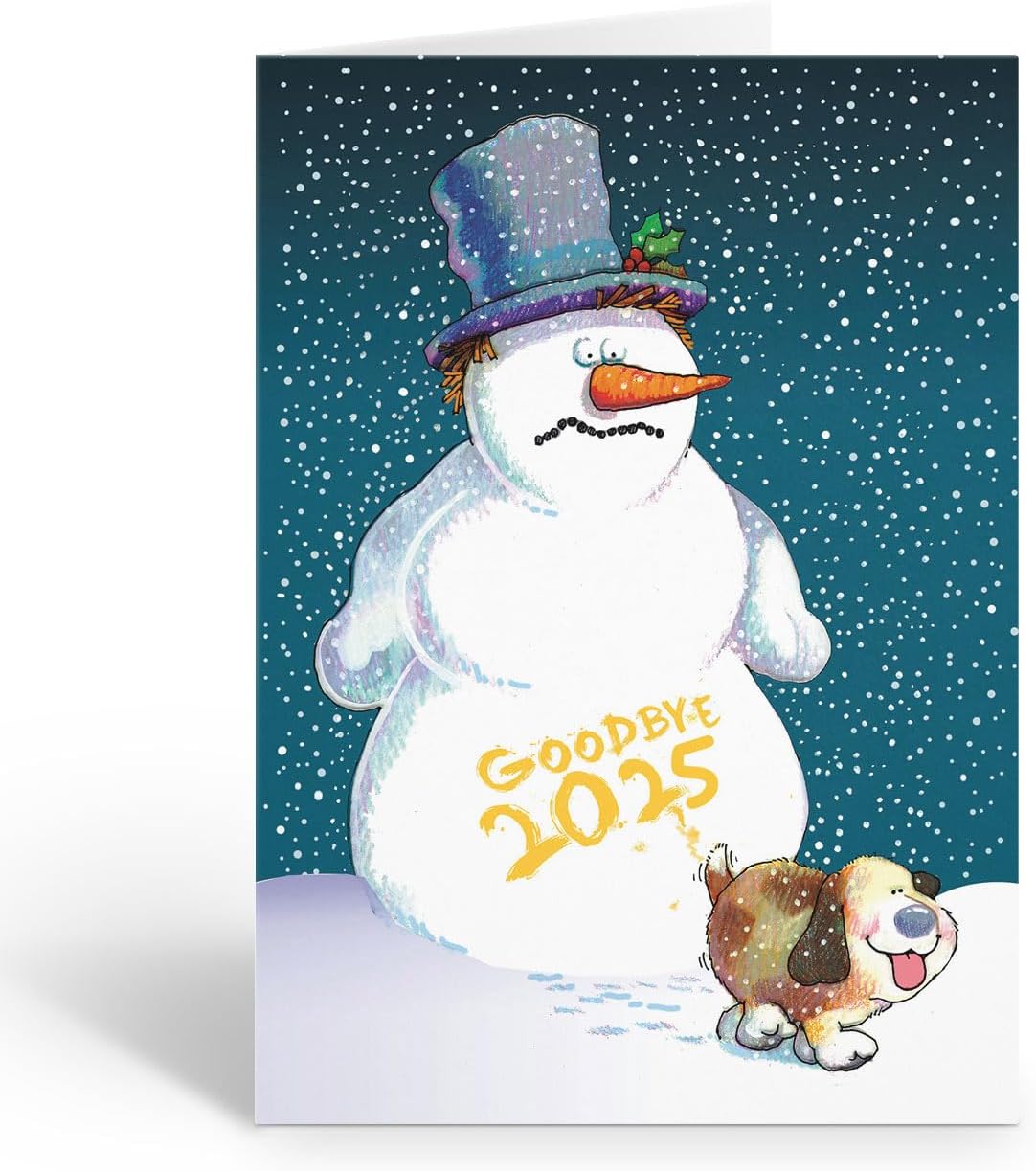 Stonehouse Collection - Funny New Year's Greeting Cards, 2025 New Year's Cards, 24 Personalized Happy New Year- USA Made (Personalized)