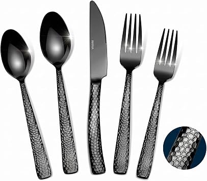 VIVANI 20-Piece Heavy Silverware Set, Stainless Steel Flatware Set for 4