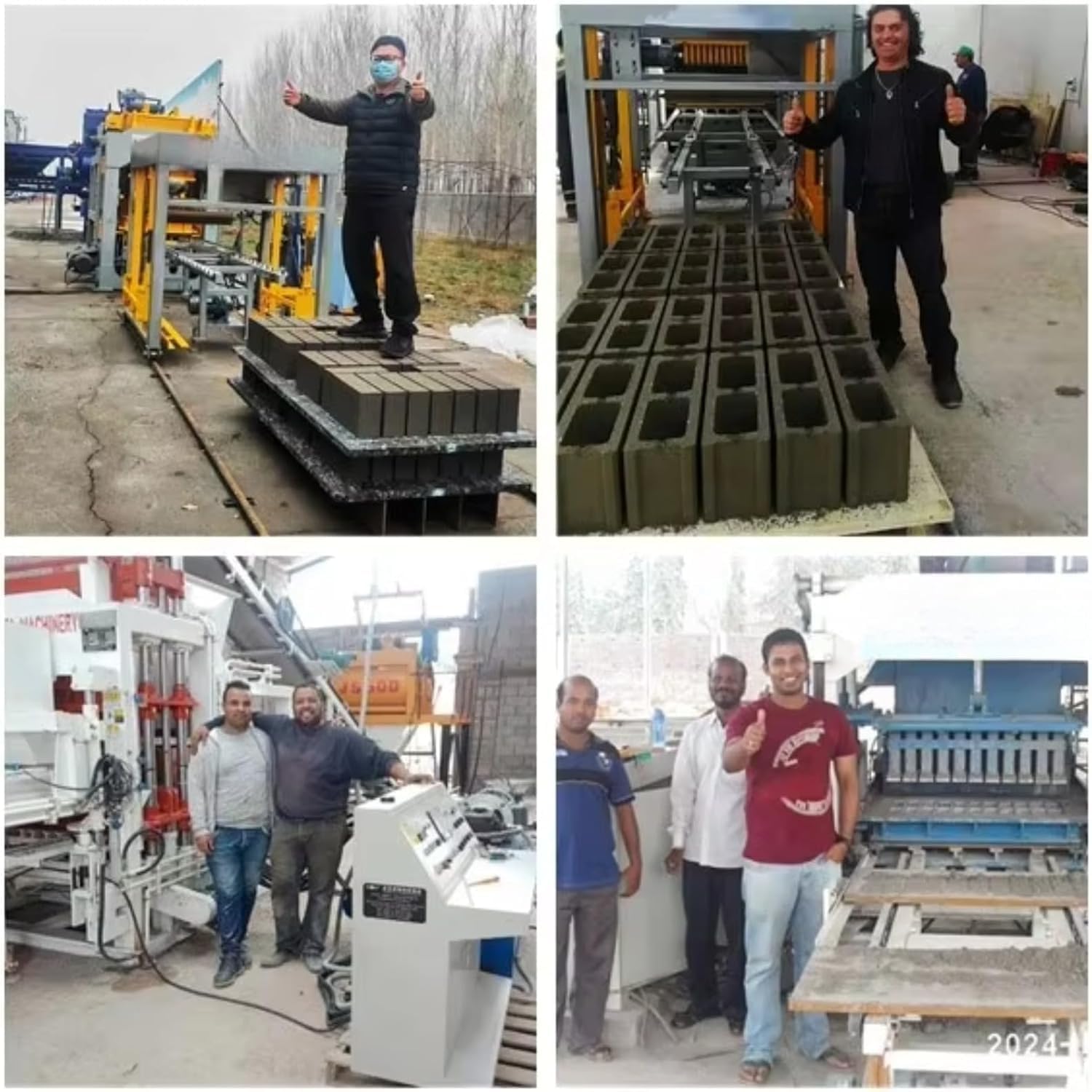 Concrete Block Making Machine Semi Automatic Electric Cement Brick Maker Heavy Duty Hollow Block Machine with Hopper for Construction Commercial Farm Building Projects