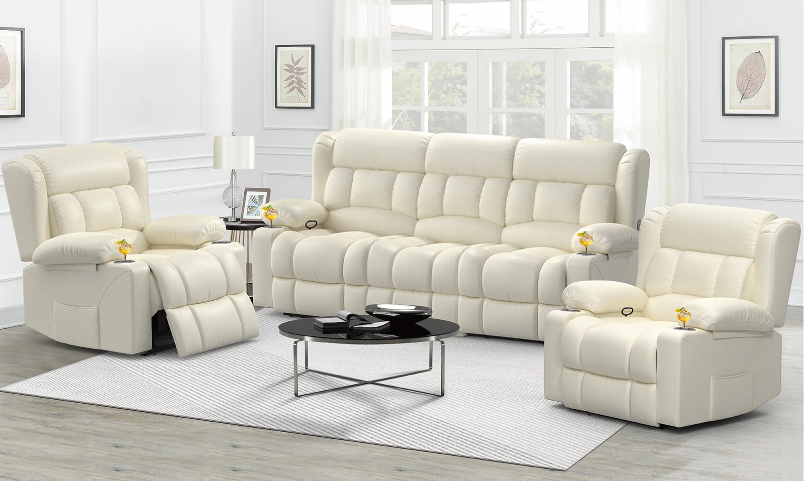 Dresegmt Recliner Sofa Set 3+1+1