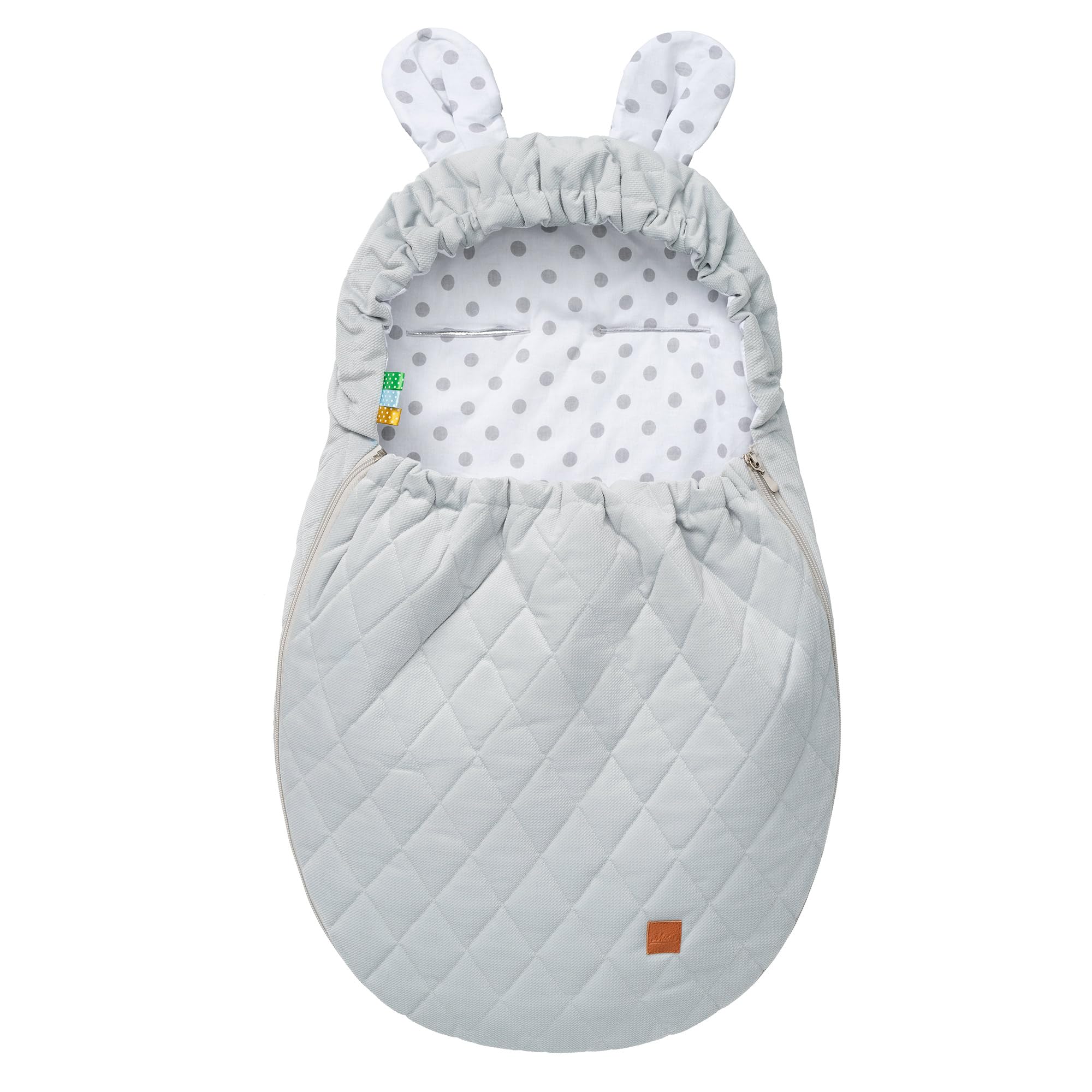 Mikos Coprigambe per ovetto, in tessuto di velluto con tessuto di cotone per seggiolino auto, coperta per passeggini, ad esempio Maxi Cosi (grigio)