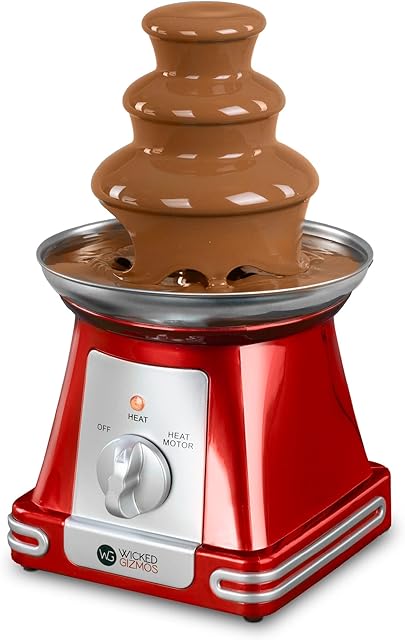 Wicked GIZMOS Belgian Chocolate Fountain Fondue Stainless Steel 3 Tier Electric Machine - Hot Melting Pot Base - 3 Adjustable Settings | 500ml Capacity | Energy Efficient
