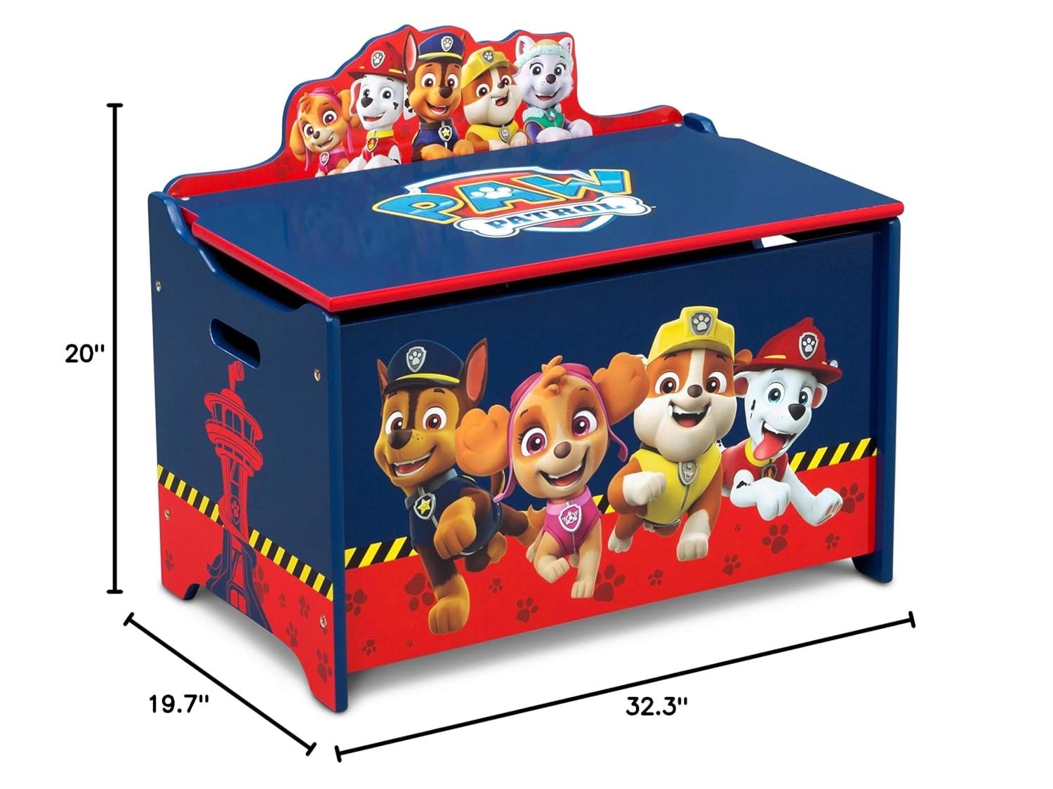 Delta Children Kids Easel and Play Station – Ideal for Arts & Crafts, Homeschooling and More, Nick Jr. PAW Patrol - Greenguard Gold Certified, Drawing & Deluxe Toy Box, PAW Patrol