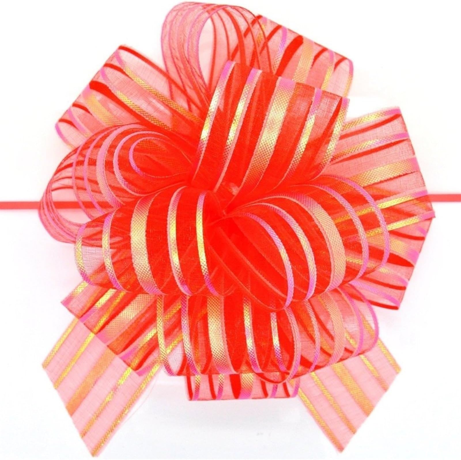 THE WHITE SHOP 5 PCS Large Pull Bows, Gift Bow, for Wrapping Gift Wedding Ribbon Bows Or Flower Decorations Christmas Party Birthday Valentine's Day Gift Wrapping(Red)