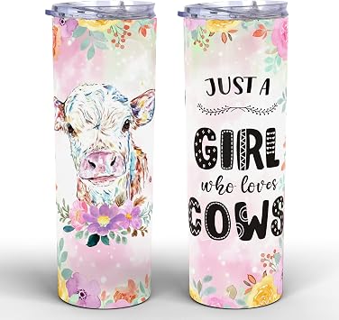 Just A Girl Who Loves Cow Tumblers for Women - Cow Themed Gifts for Women