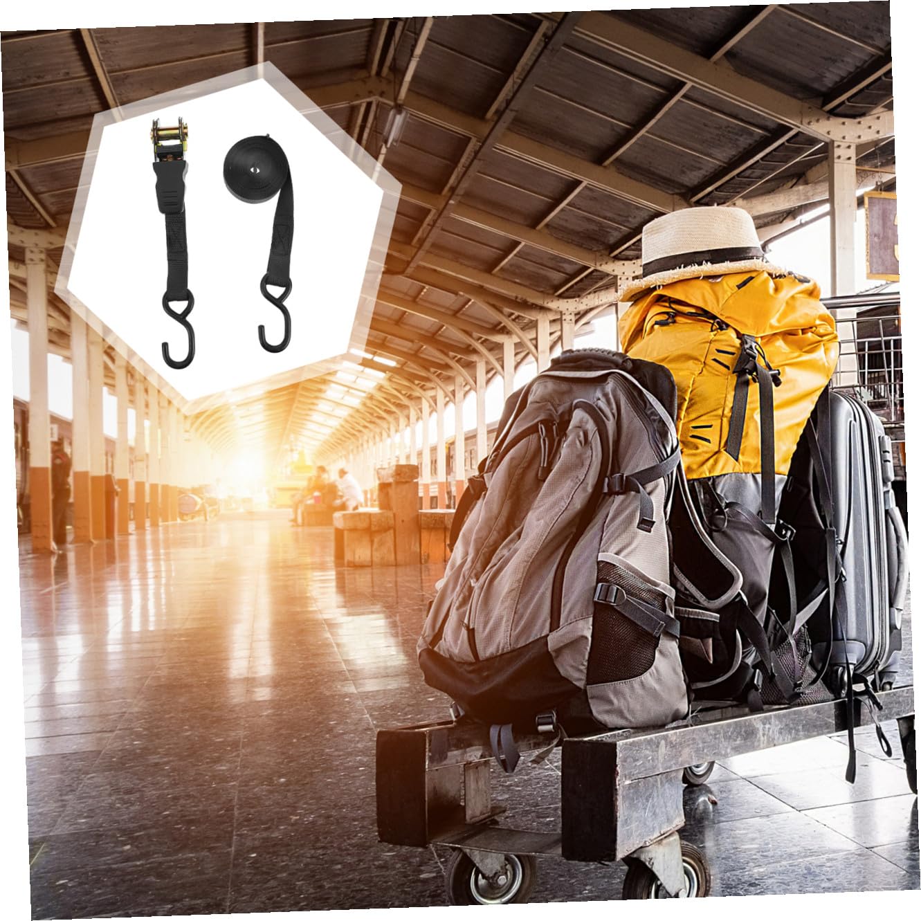2sets Cinghie Di Fissaggio Per Auto e Da Cinghie Per Carico Leggere e Resistente Materiale Ottimale Per Uso Versatile