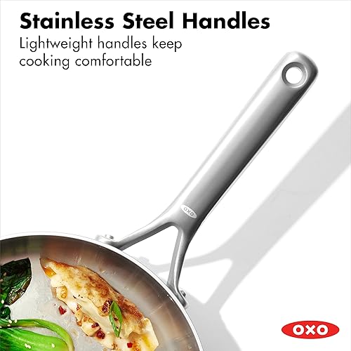 Miniatura 5 de OXO Mira - Olla grande de acero inoxidable de tres capas, 3.25 cuartos de galón con tapa, inducción, revestimiento múltiple, apta para lavavajillas