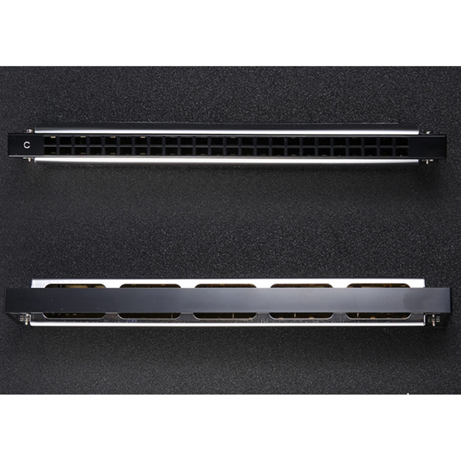 Profesjonalny Harmonijka Tremolo Harmonica 24 Otwory Mosiężne Stroiki Usta Organ ABS Grzebień Instrumenty Muzyczne (Color : Key A)