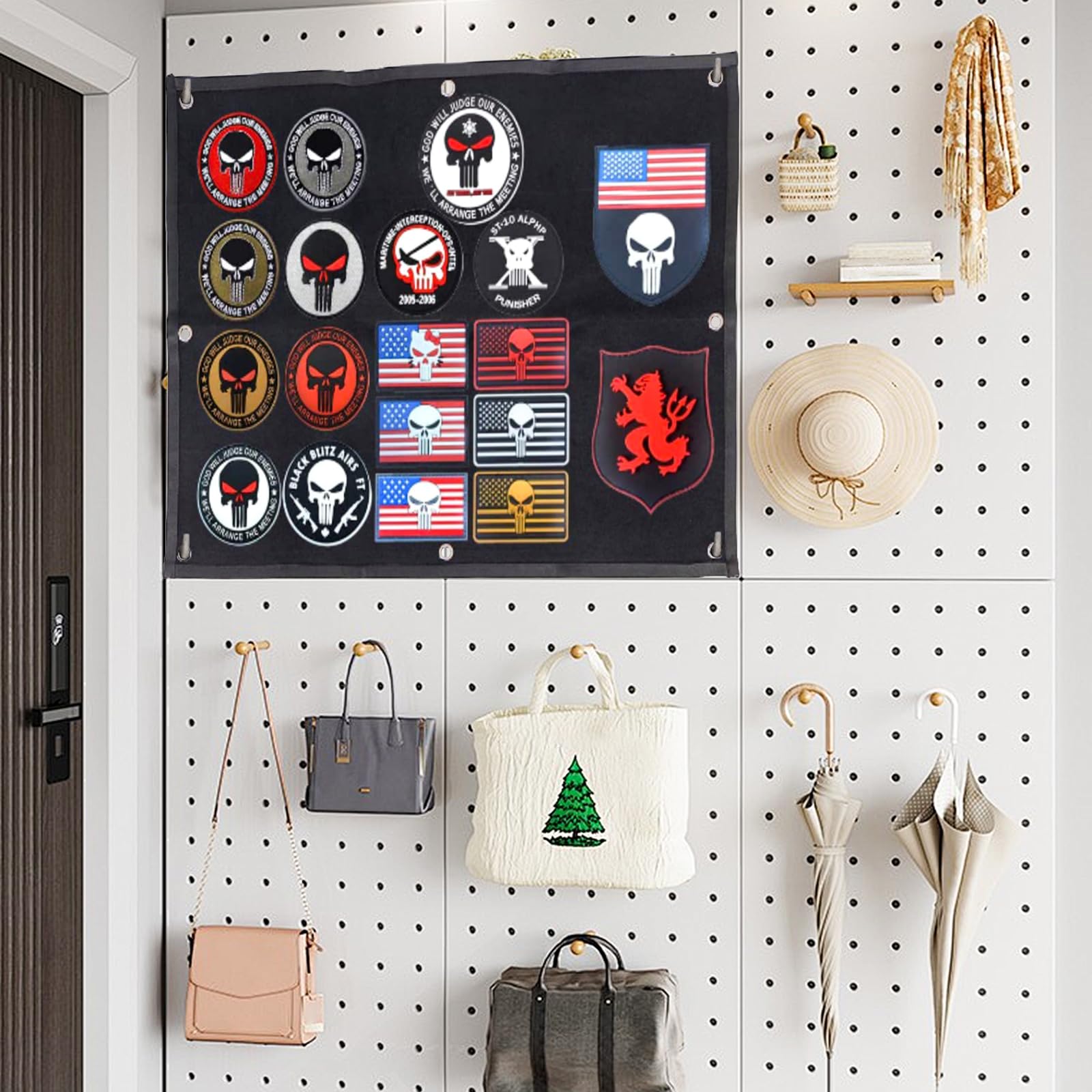 Klettwand 85x70 Cm Schwarz - Stabile Patchwand Für Abzeichen & Aufnäher