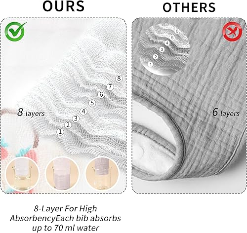 Miniatura 3 de Baberos de muselina, baberos de bandana para bebé, baberos 360