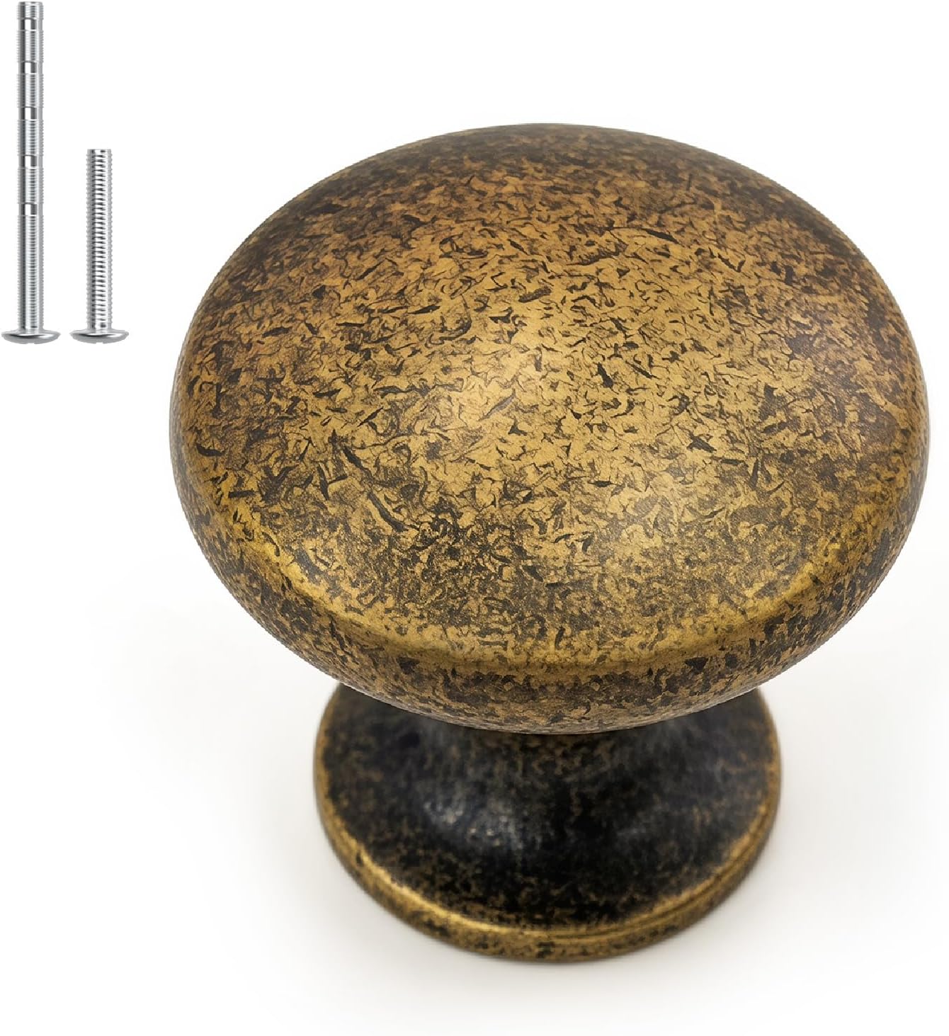  5 Pack Antique Brass Round Solid Zinc Alloy Cabinet Knobs