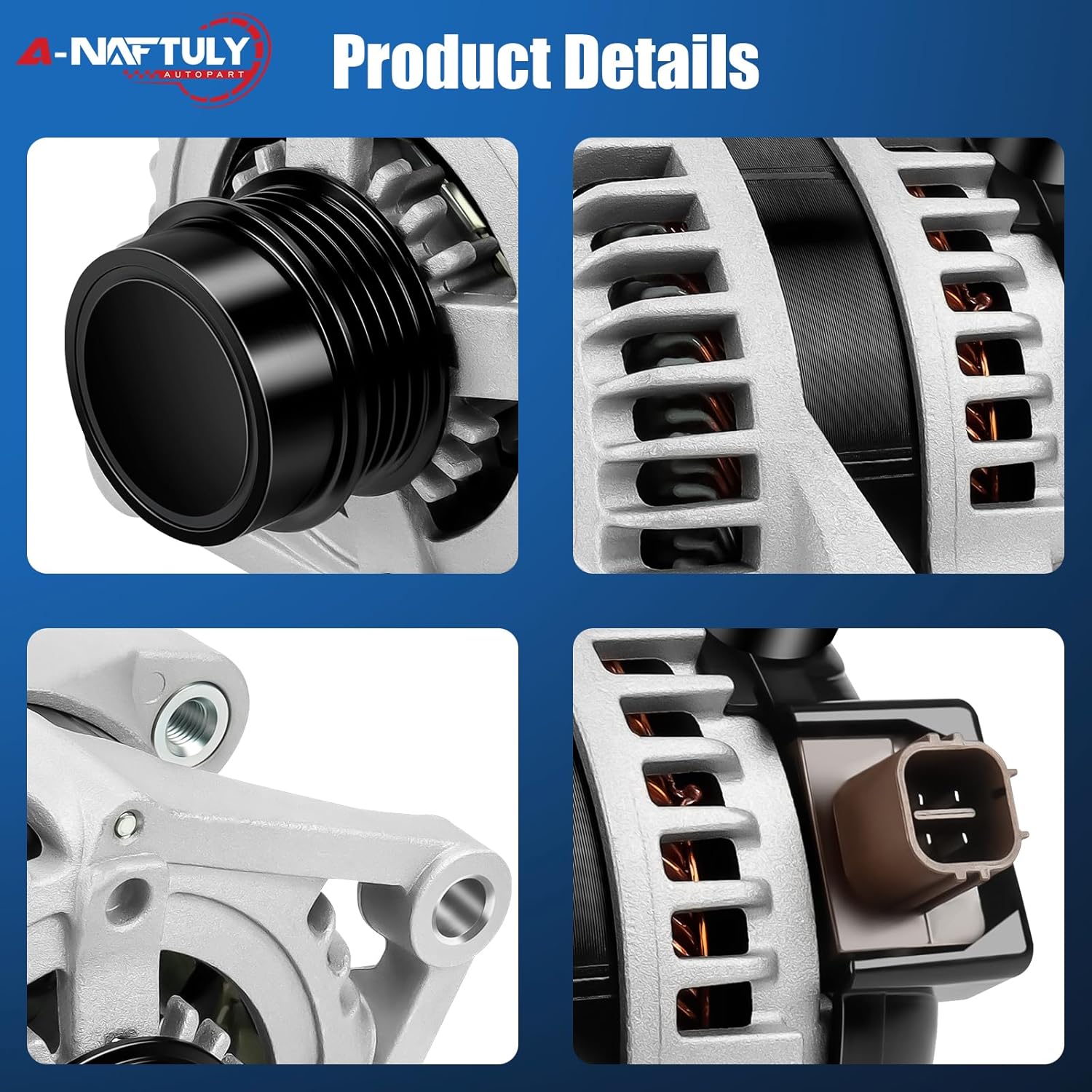 11516N New Alternator Compatible with 2010 2011 Toyota Camry LE SE XLE 2.5 2.5L, High Output Alternator Replacement 11516, AL3367X, 104210-2650, 27060-0V060-84, 27060-0V060, 100A, 12V