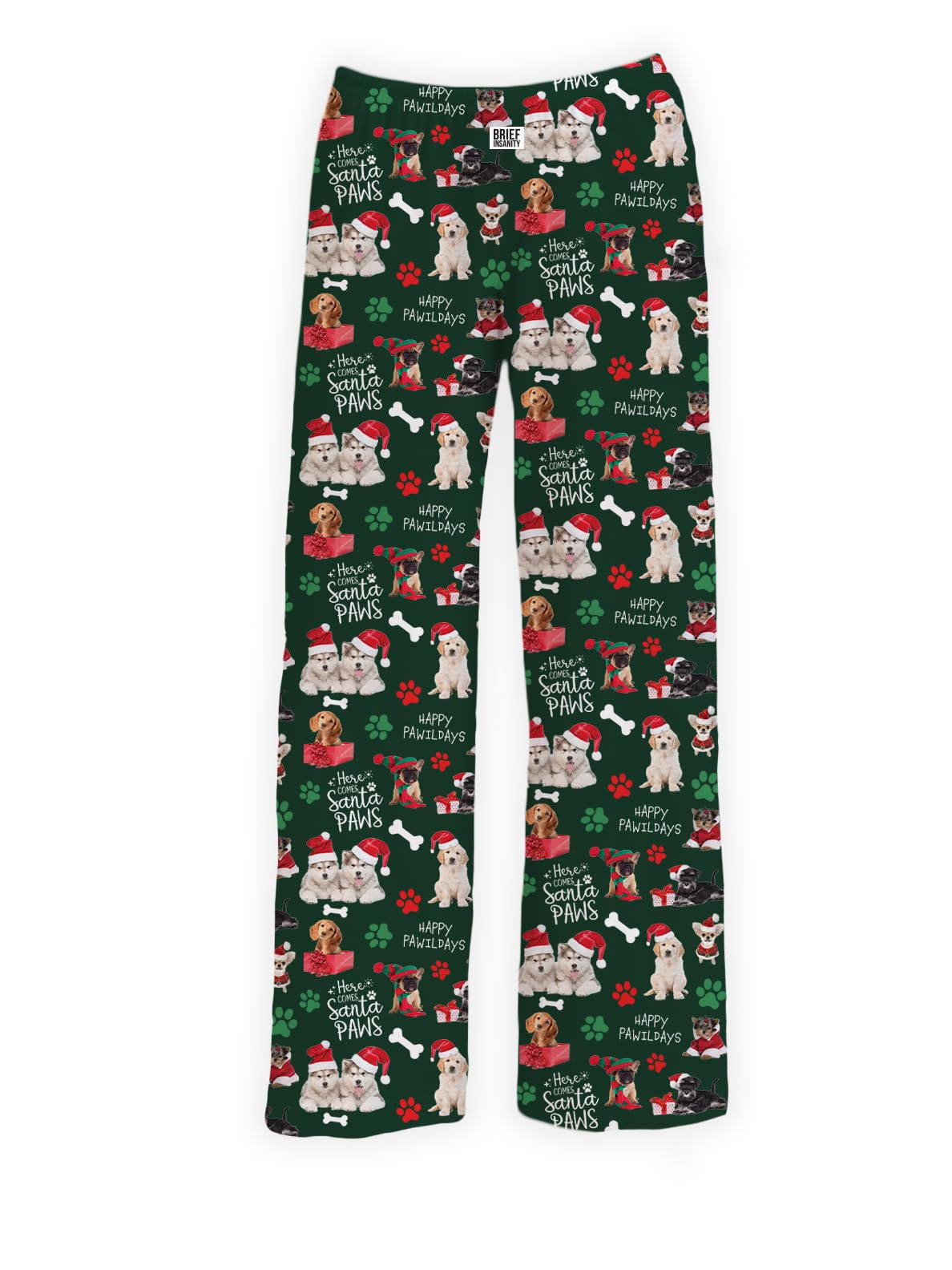 Lounge Pajama Pants for Men and Women | Green Chalkboard Christmas Adorable Dog Print Bottoms - Comfy, Ultra Soft, Novelty Loungewear Pants (Festive Chalkboard Dog, Medium)-image-2