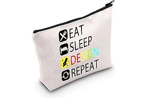 Designer Gift Eat Sleep Design Repeat Makeup Bag