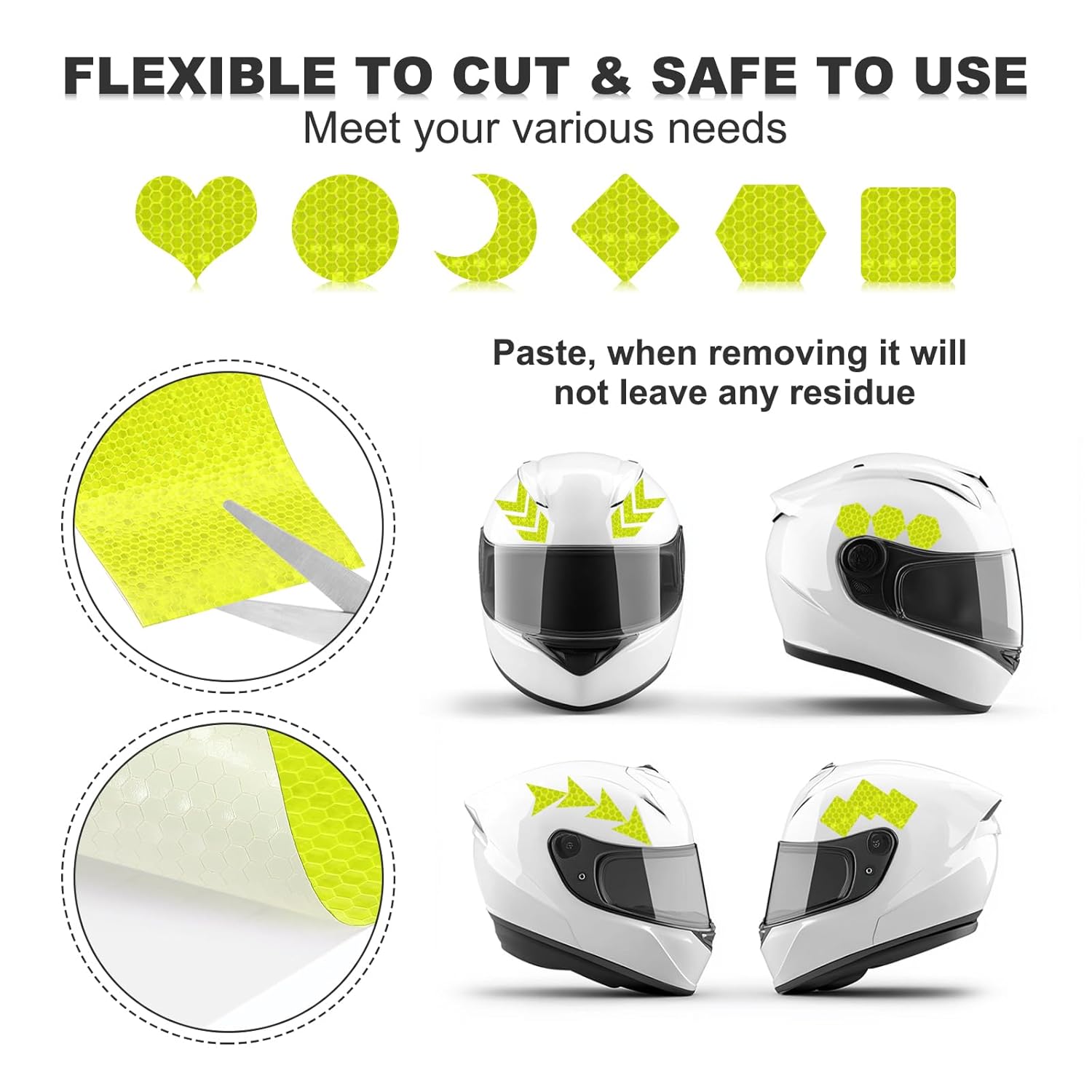 MECCANIXITY Reflective Tape, 6 Inch x 82 ft Self-Adhesive Trailer Reflector Tape Waterproof Warning Safety Sticker Night Reflectors for Cars Trucks, Fluorescent Yellow