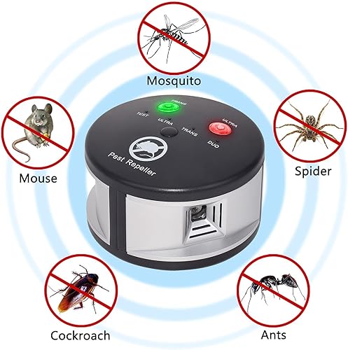 Miniatura 2 de Repelente de ratones ultrasónico para interiores repelente de roedores 4 en 1 ultrasónico para interiores control de plagas ratones disuasorios de