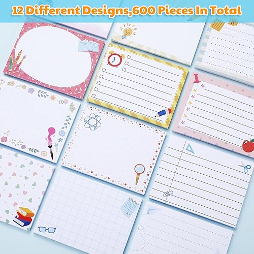 Miniatura 3 de Gueevin 12 blocs de notas adhesivas para profesores, 600 hojas de notas adhesivas de 3 x 4 pulgadas, notas adhesivas para apreciación del profesor,