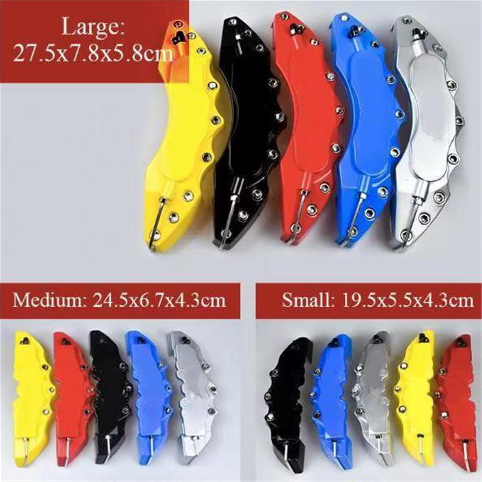 Copertura per Pinza Freno Auto Adatti per Audi, per Mercedes-Benz, per Volkswagen confezioni da 4 o 2 pezzi di copri pinze freno e dischi in ABS 3D Copri pinza(2Pcs Red S Size)