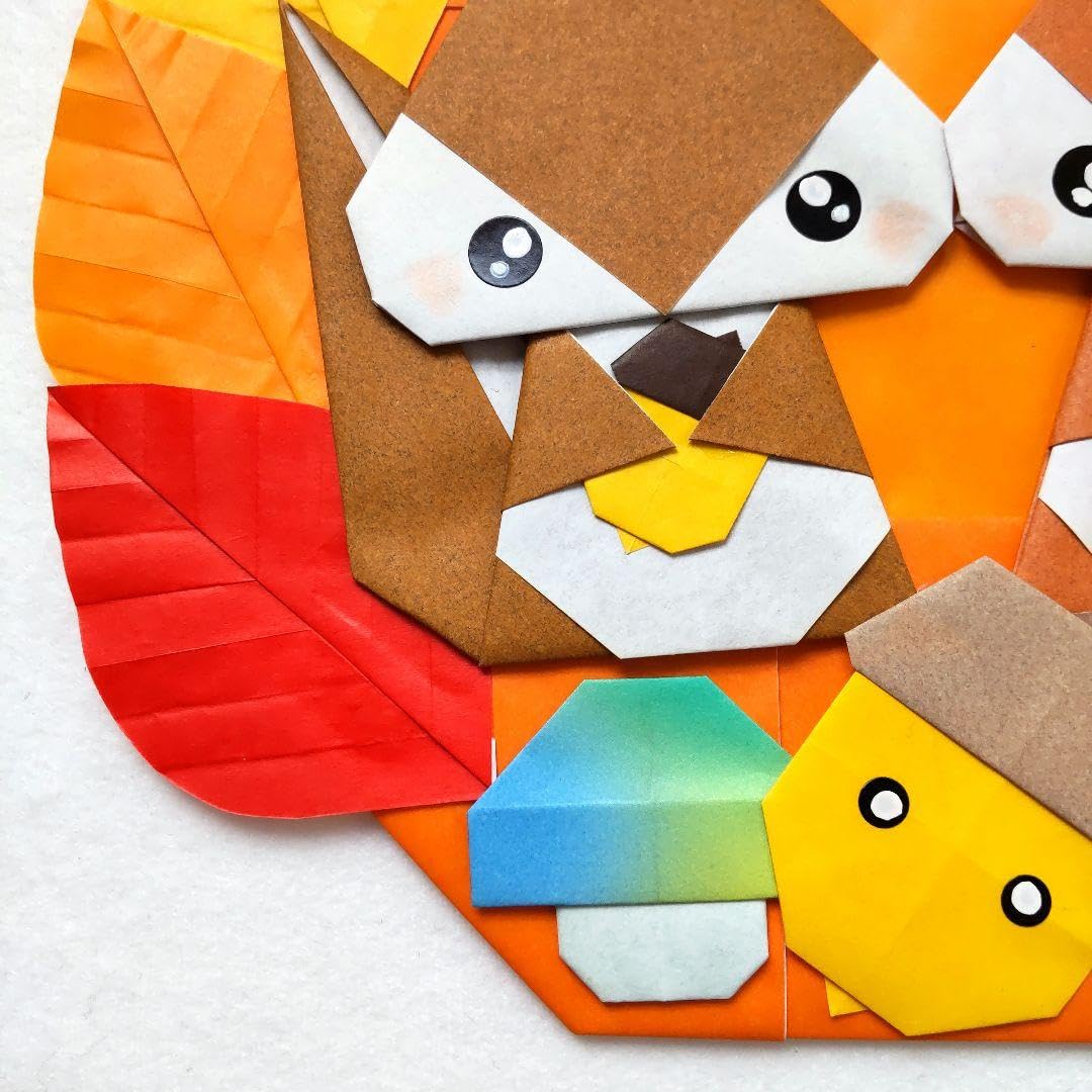 Amazon.co.jp: 折り紙リース 11月19『りすさんのどんぐり