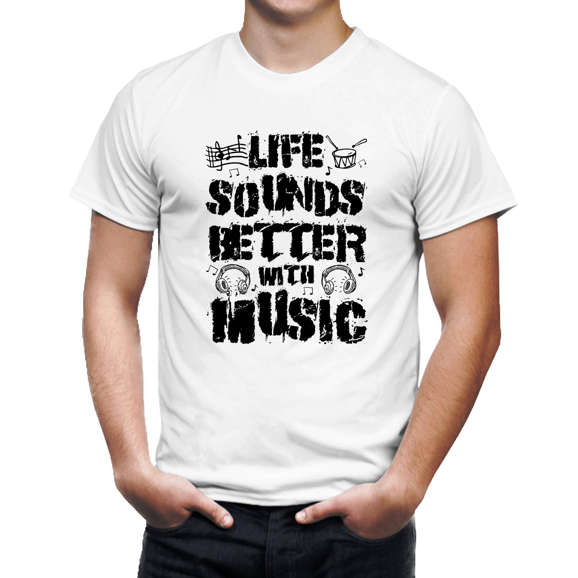 Buy Music Lover T-Shirt, Life Sounds Better with Music, Unisex