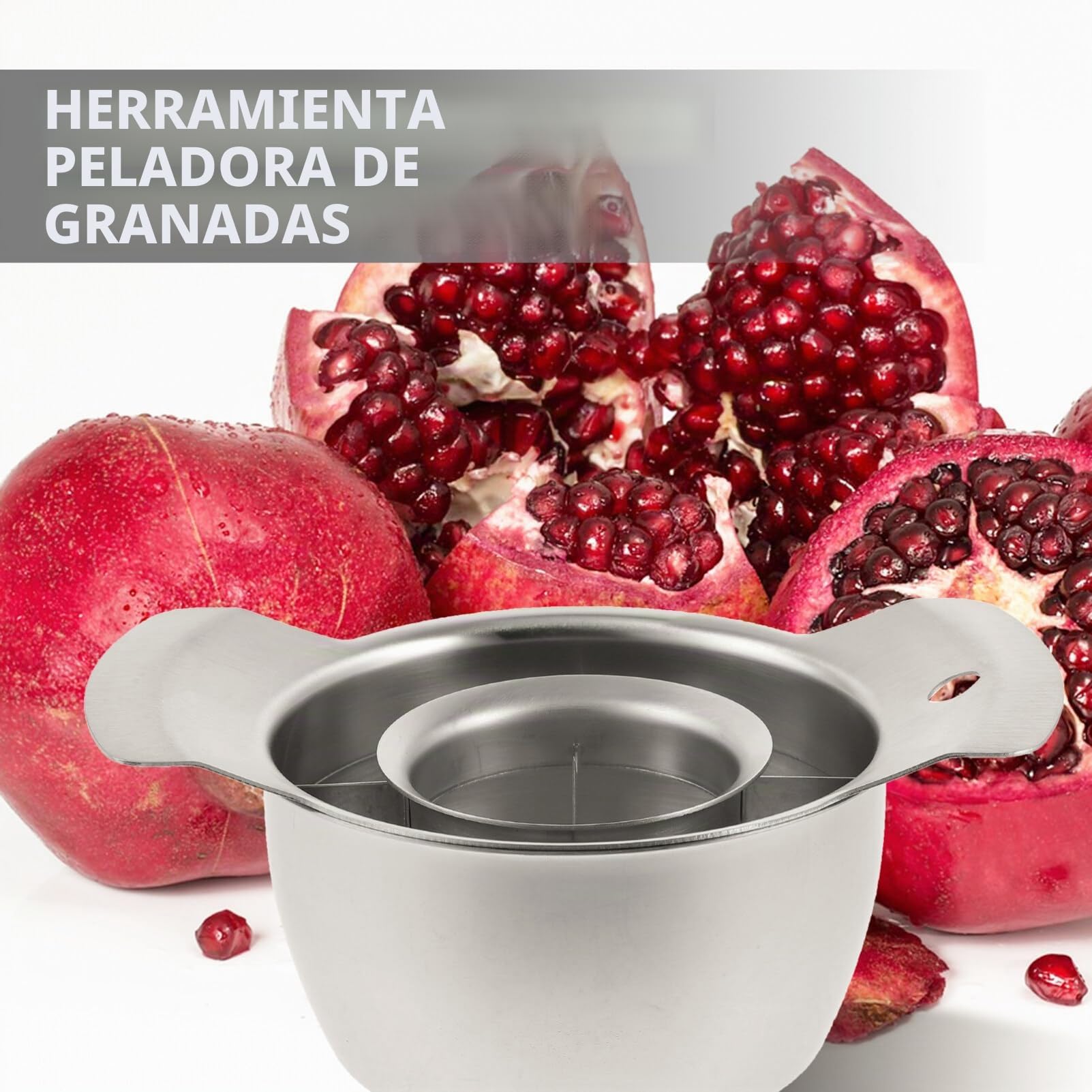 UPKOCH Pelador de granada, herramienta antideslizante para eliminar granos de granada, pelador de frutas de acero inoxidable