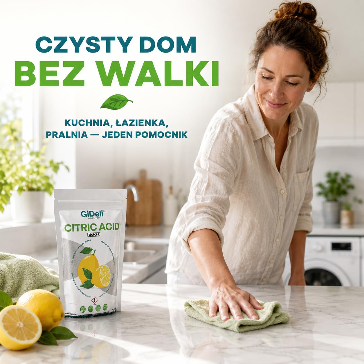 GiDeli Kwas Cytrynowy 4 Worki po 5 kg - E330 Spożywczy - Odkamieniacz