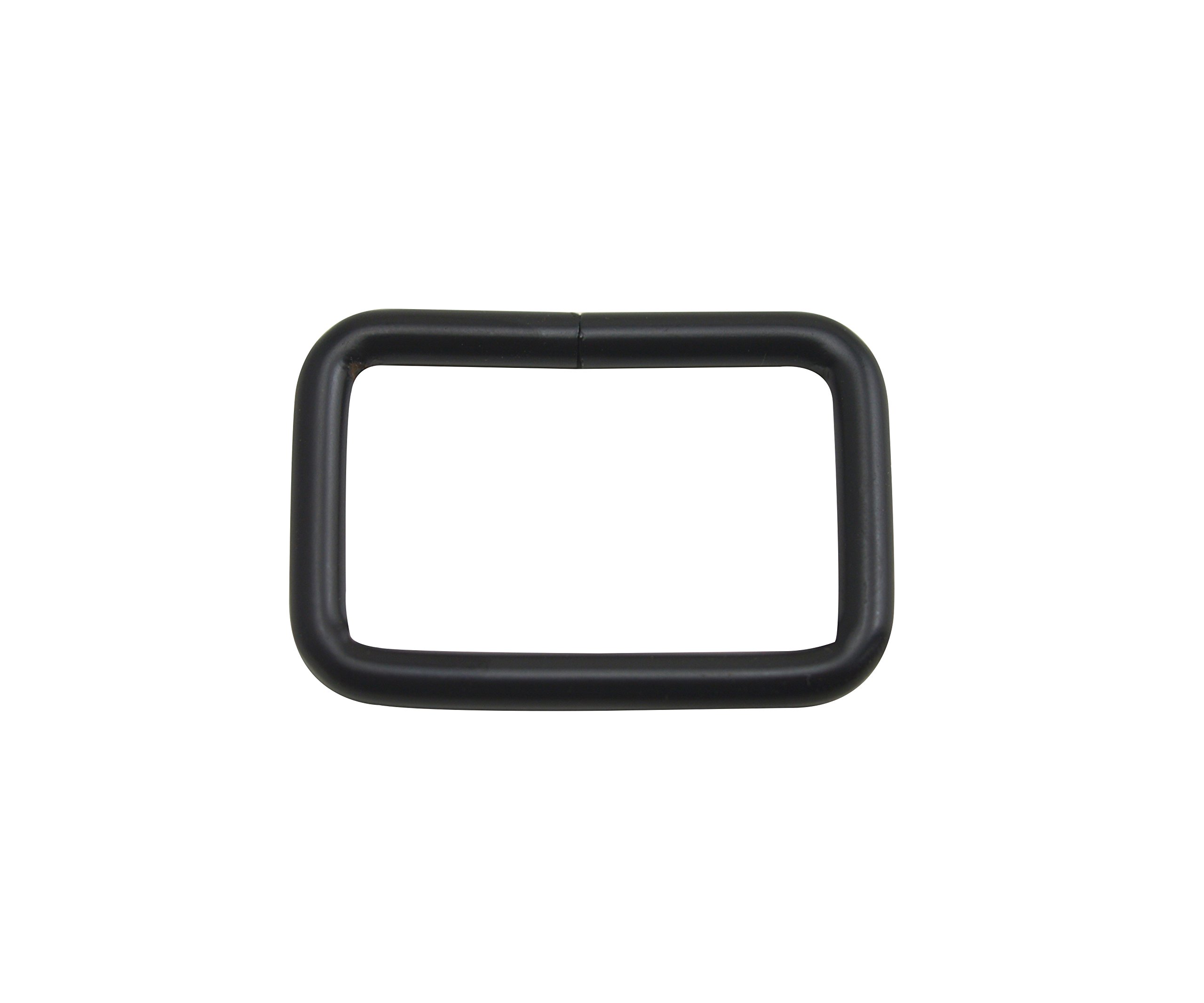 Wuuycoky Black 1.25" Inner Length Rectangle Rings Loop Ring No Welded For Strap Webbing Belts Buckle Pack Of 10