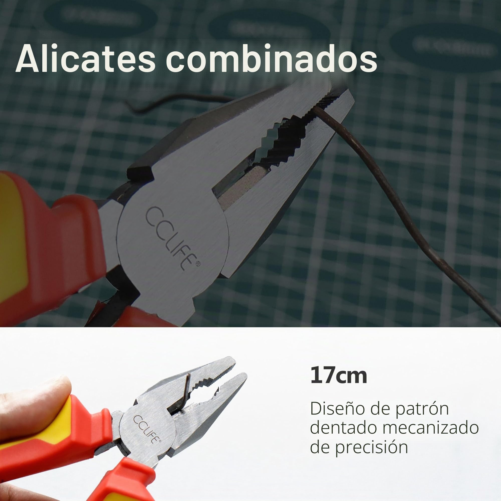 CCLIFE Juego de Alicates 4 Piezas,Set de herramientas con alicate universales-Tenaza Extensible de Pico loro-Alicates de Punta-Alicates de Corte Diagonal-Cromo Vanadio, Mango Softgrip