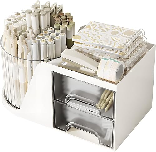 Soporte giratorio para lápices de 360 grados para escritorio, bonitos organizadores de bolígrafos de escritorio, suministros de papelería, olla para disponible en Yaxa Colombia