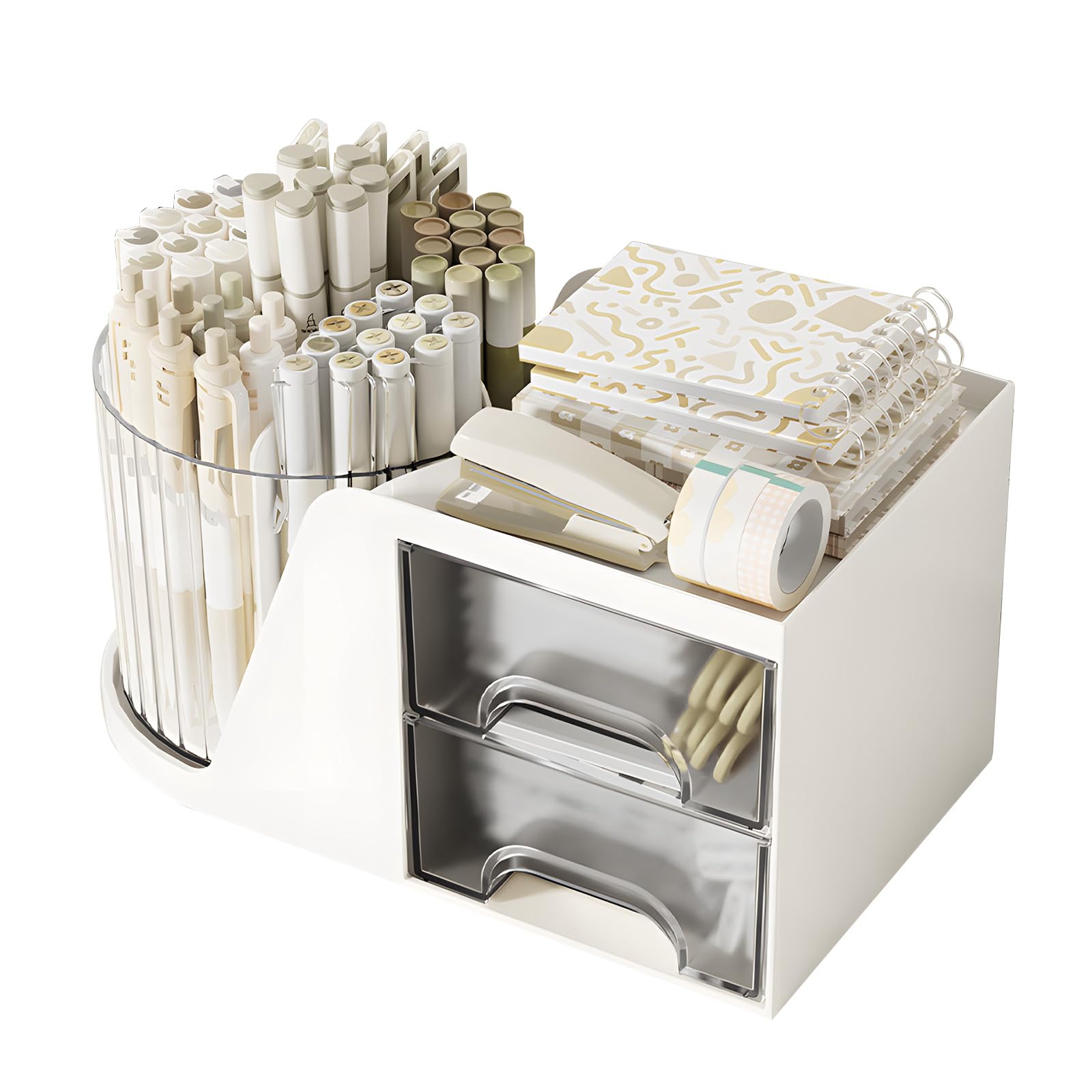 360 Degree Rotating Pencil Pen Holder for Desk , Cute Desk Pen Organizers Desktop Storage Stationery Supplies Cup Pot for Office School Home Art