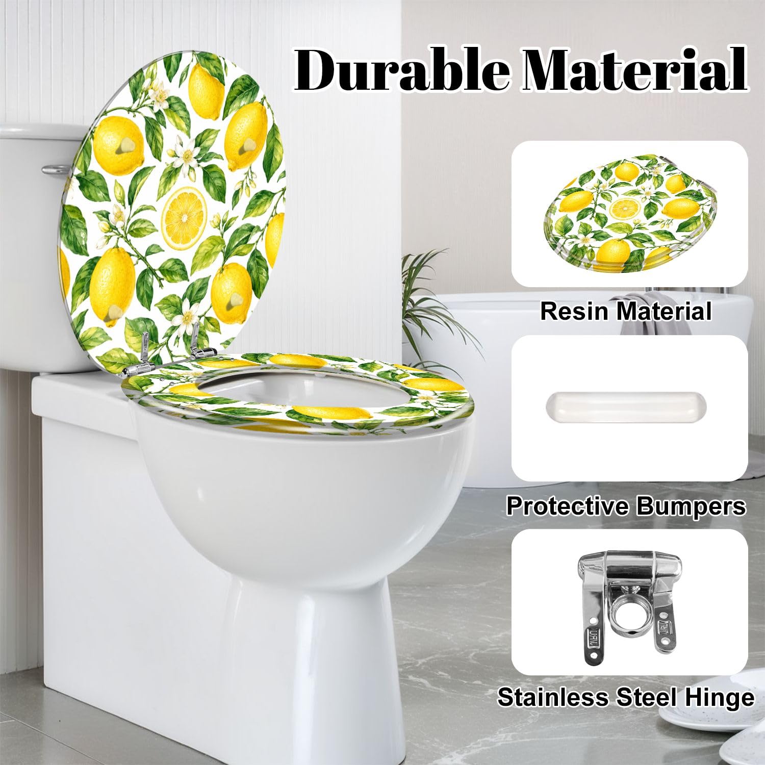 Sedile WC rotondo generico con chiusura ammortizzata per bagno