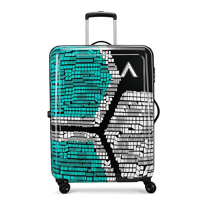 Aristocrat Bruce Check-in Trolley Bag 73cm | Large | Hard Luggage | Smooth 8-Wheel Suitcase | Secure Combination Lock with Sturdy Zipper | Full Fabric Convipack | 5-Year Warranty (Blue)