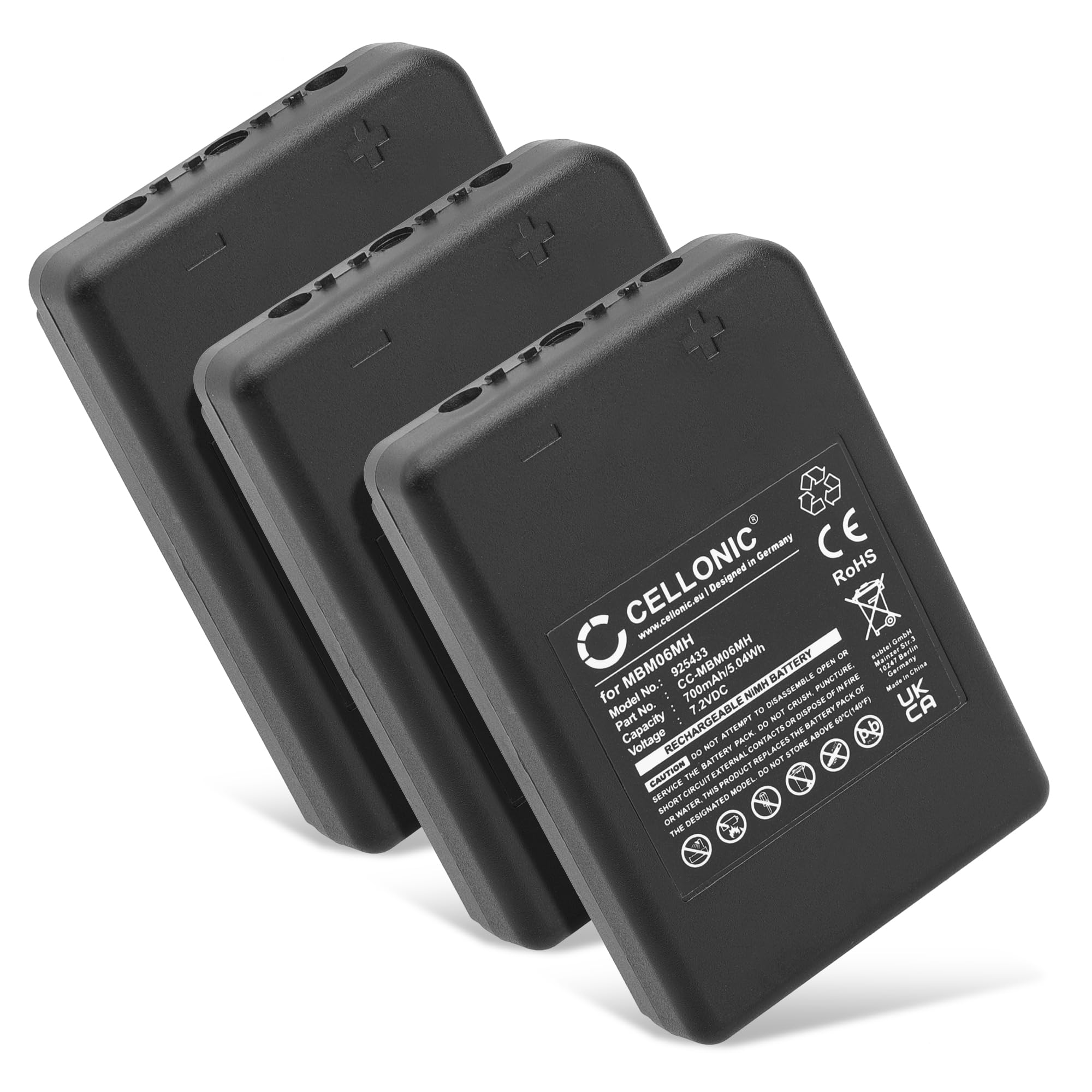 subtel 3X Akku kompatibel mit Autec B07C TF02, E16 KTC, MBM06MH