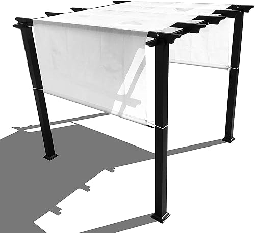 Miniatura 10 de Alion Home Toldo de repuesto personalizable de polietileno de alta densidad permeable con bolsillos para barra para pérgola (14 x 6.5 pies, beige