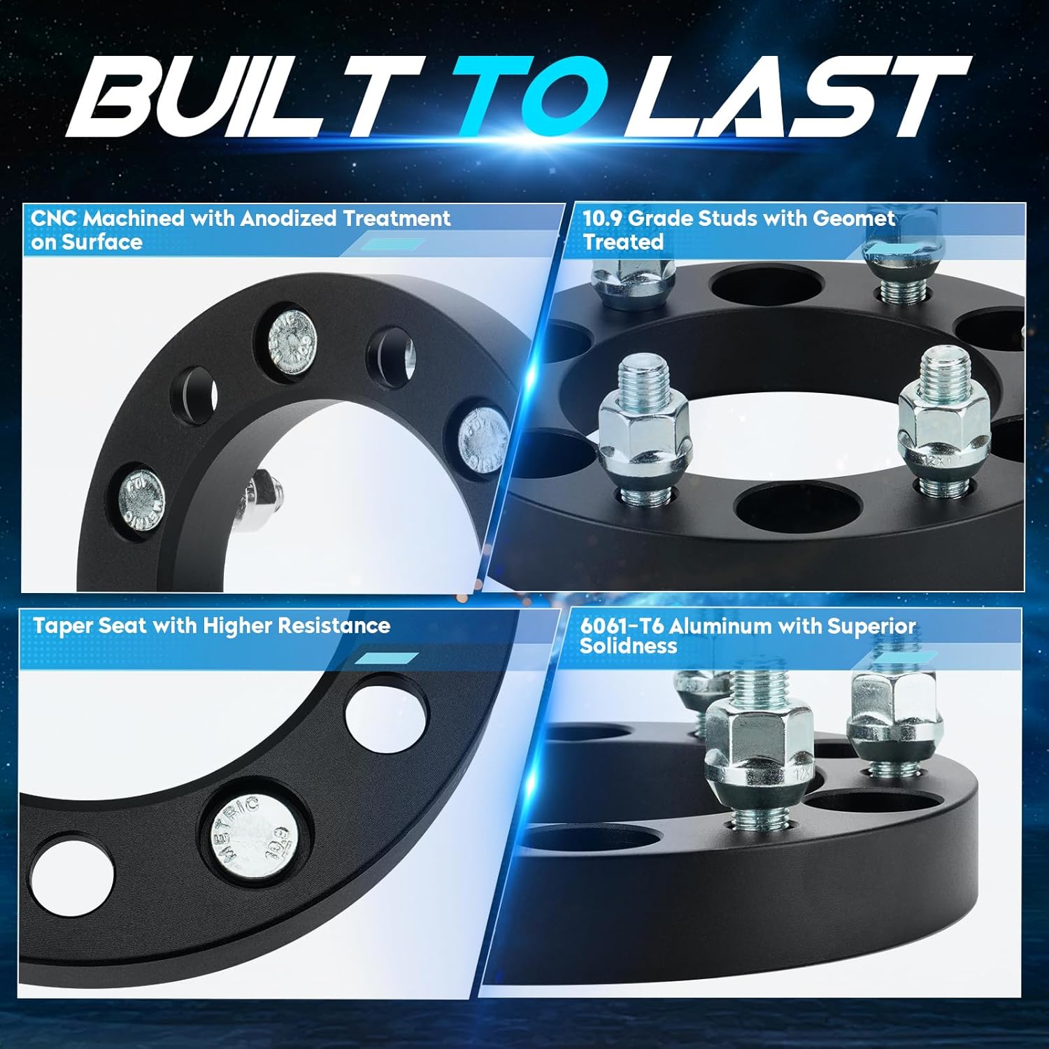 1.5" (38.1mm) 6x5.5 Wheel Spacers 14x1.5 Studs Fits GMC Sierra Yukon Denali Savana Safari Ram 1500, 6x139.7mm 6 Lugs Wheel Adapters for Chevy Blazer Silverado Suburban Avalanche K1500 C/K2500