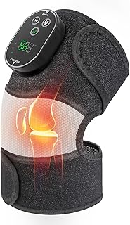 Cordless Heated Knee Massager, 3-in-1 Electric Knee Massager with Heat for Knee Elbow Shoulder Wrap with 3 Vibration & Heating Modes