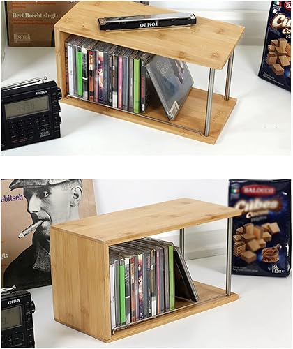 Miniatura 4 de GLigeT Estante de CD apilable para almacenamiento de medios Caja de almacenamiento de DVD - Bandeja de DVD para almacenamiento de medios y