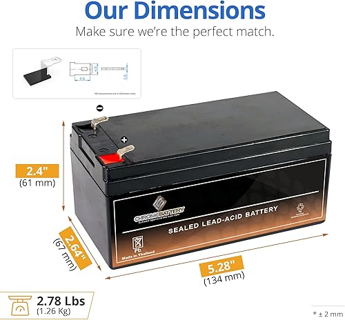 Miniatura 10 de Chrome Battery Batería de repuesto recargable SLA de 12V 3.2AH para respaldo de UPS, iluminación de emergencia, detección de incendios y