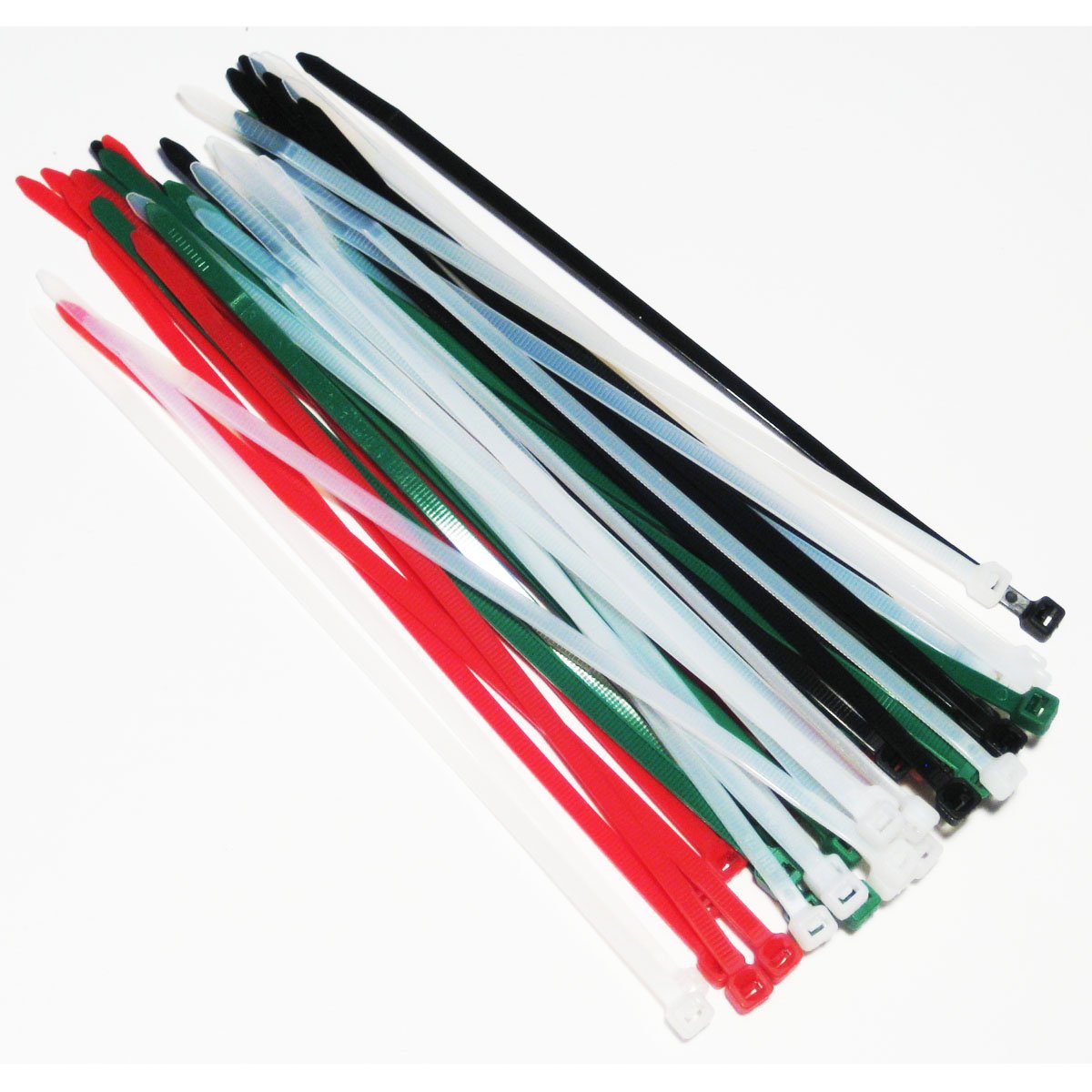 Cable Tie Assortment Assorted Colours 4.8 x 200 mm Pack of 50, Green, Black, White - Image 3